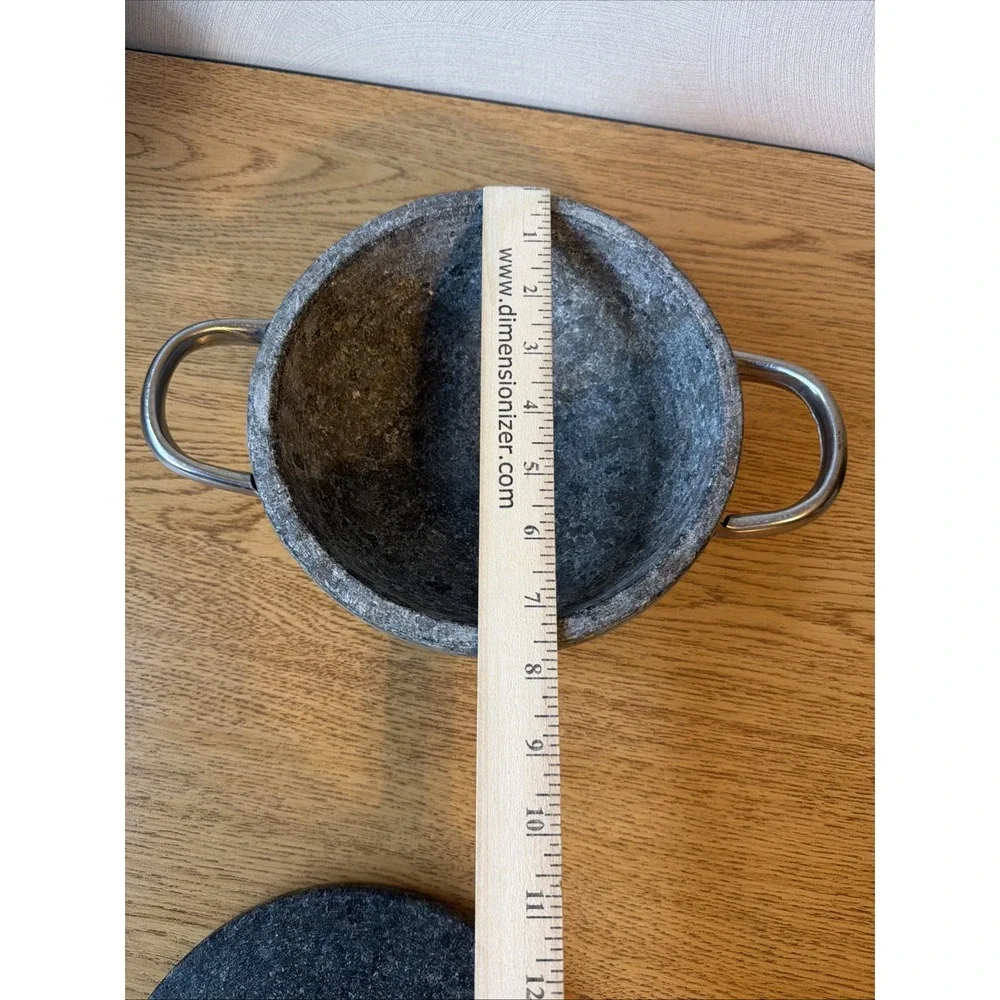 Korean Stone Gopdol Hot Pot Ttukbaegi w/ Lid Bibimbap With Handles